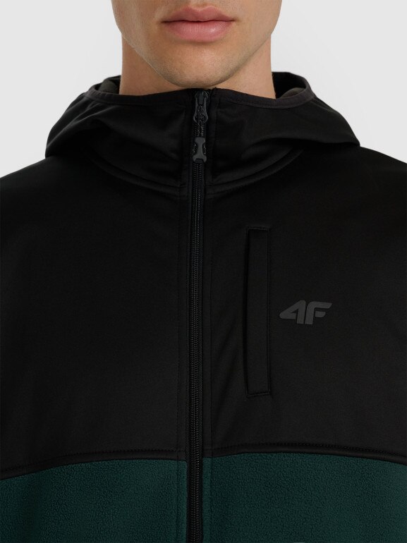 Męski polar rozpinany bez kaptura 4F 4FWAW25TFLEM417 - zielony