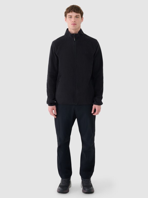 Męski polar rozpinany bez kaptura 4F 4FWSS25TFLEM304 - czarny