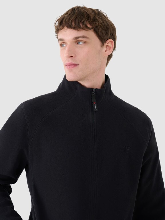 Męski polar rozpinany bez kaptura 4F 4FWSS25TFLEM304 - czarny