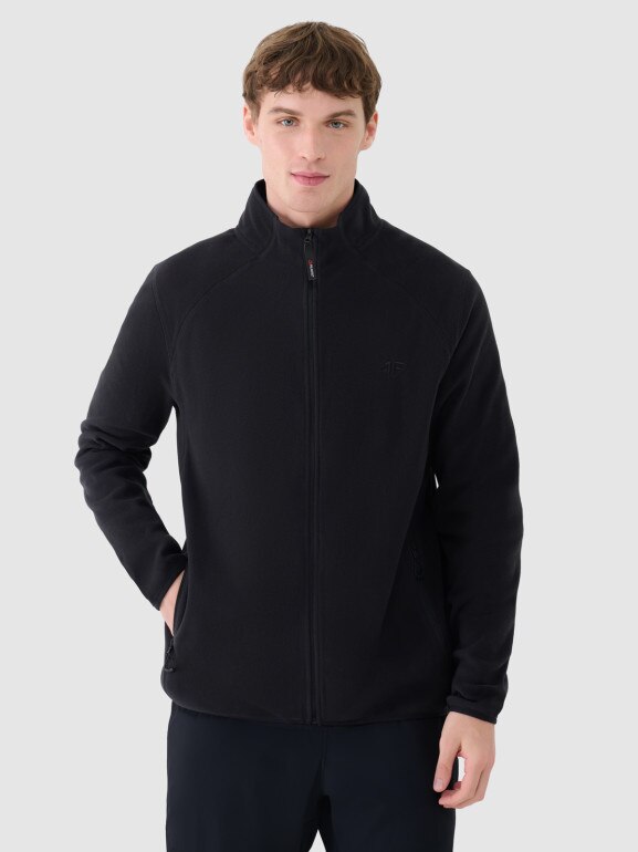 Męski polar rozpinany bez kaptura 4F 4FWSS25TFLEM304 - czarny