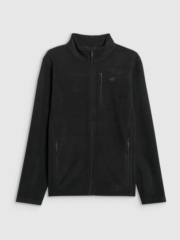 Męski polar rozpinany ze stójką 4F 4FRMM00TFLEM435 - czarny