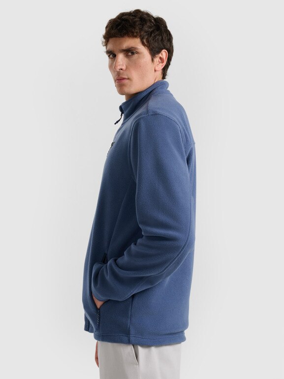 Męski polar rozpinany ze stójką 4F 4FRMM00TFLEM435 - granatowy