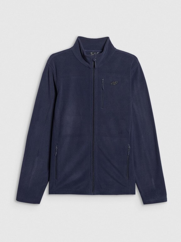 Męski polar rozpinany ze stójką 4F 4FRMM00TFLEM435 - granatowy