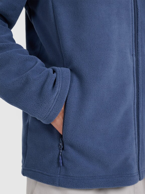 Męski polar rozpinany ze stójką 4F 4FRMM00TFLEM435 - granatowy