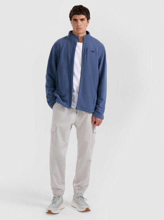 Męski polar rozpinany ze stójką 4F 4FRMM00TFLEM435 - granatowy