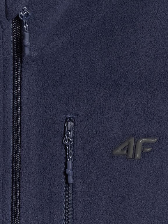 Męski polar rozpinany ze stójką 4F 4FRMM00TFLEM435 - granatowy