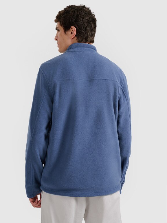 Męski polar rozpinany ze stójką 4F 4FRMM00TFLEM435 - granatowy