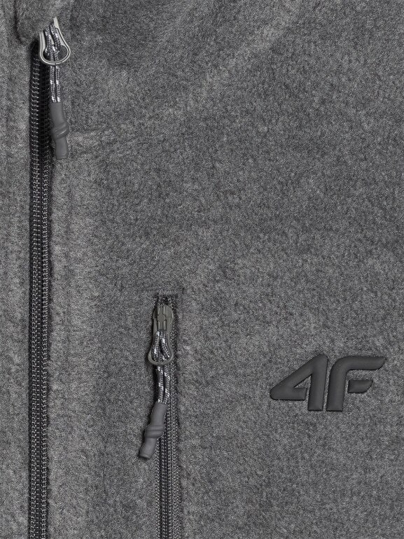 Męski polar rozpinany ze stójką 4F 4FRMM00TFLEM435 - szary