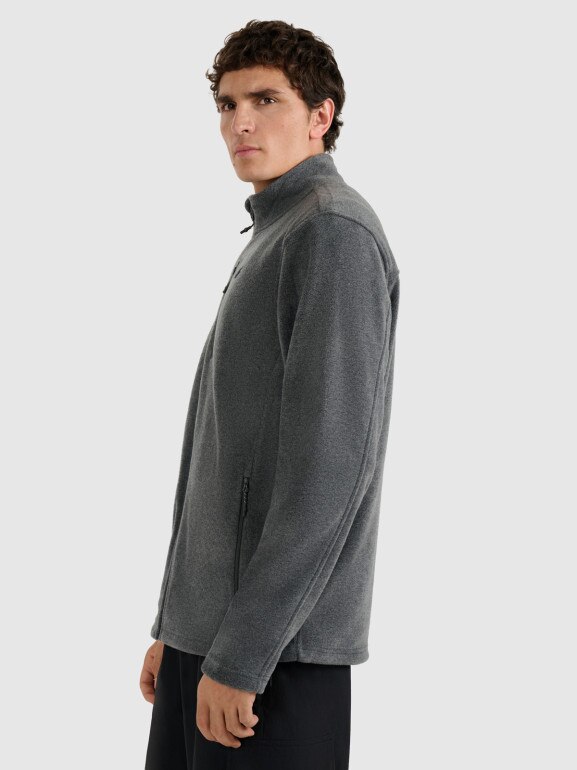 Męski polar rozpinany ze stójką 4F 4FRMM00TFLEM435 - szary