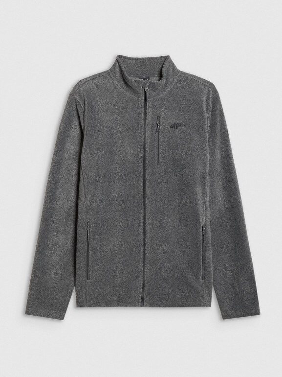 Męski polar rozpinany ze stójką 4F 4FRMM00TFLEM435 - szary