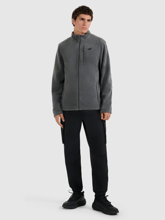 Męski polar rozpinany ze stójką 4F 4FRMM00TFLEM435 - szary