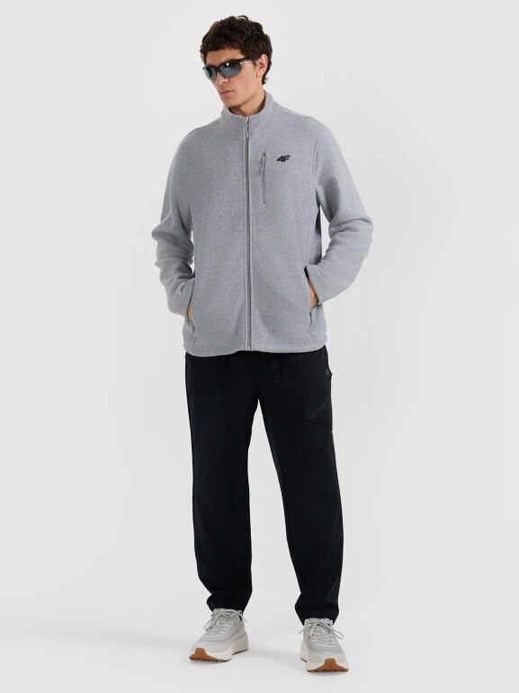 Męski polar rozpinany ze stójką 4F 4FRMM00TFLEM435 - szary