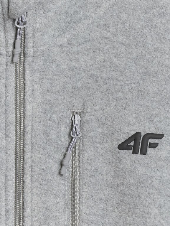 Męski polar rozpinany ze stójką 4F 4FRMM00TFLEM435 - szary