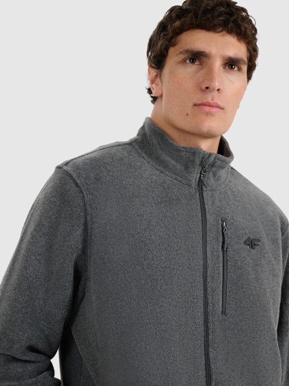 Męski polar rozpinany ze stójką 4F 4FRMM00TFLEM435 - szary
