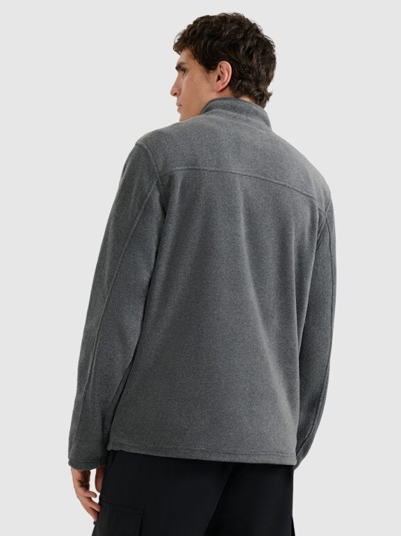 Męski polar rozpinany ze stójką 4F 4FRMM00TFLEM435 - szary