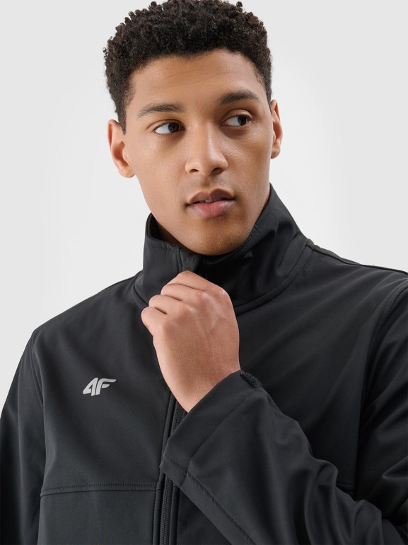 Męski softshell rozpinany bez kaptura 4F NOSH4-SFM351B - czarny