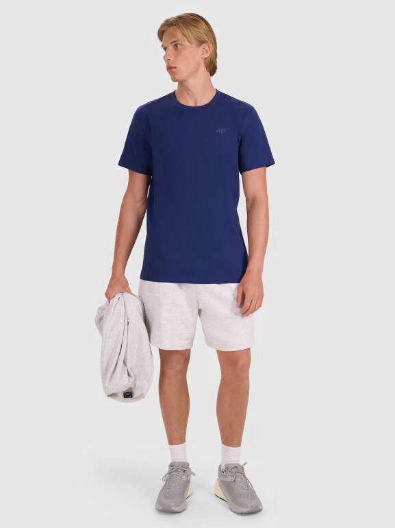 Męski t-shirt basic 4F 4FWMM00TTSHM2256 - granatowy
