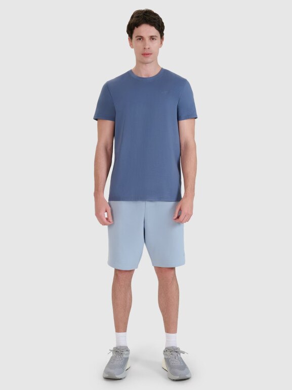 Męski t-shirt basic 4F 4FWMM00TTSHM2256 - niebieski