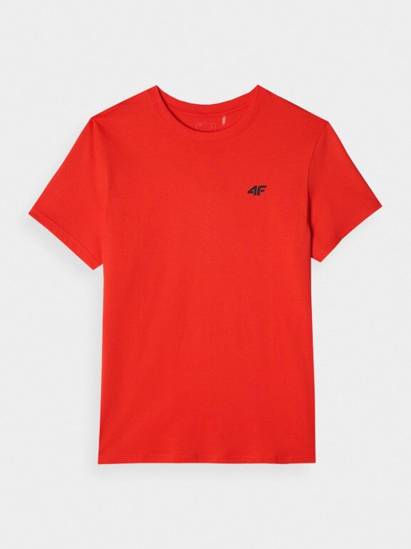 Męski t-shirt basic 4F 4FWMM00TTSHM2256 - czerwony
