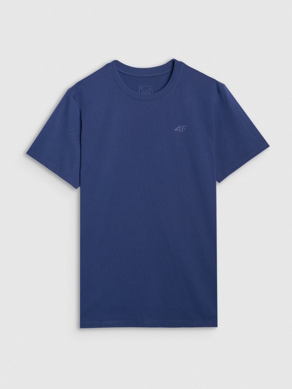 Męski t-shirt basic 4F 4FWMM00TTSHM2256 - granatowy