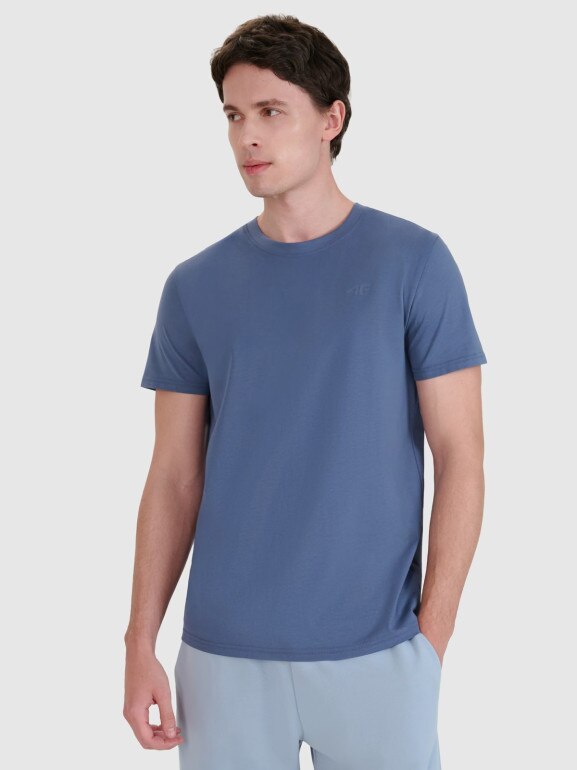Męski t-shirt basic 4F 4FWMM00TTSHM2256 - niebieski