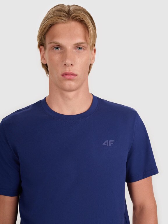 Męski t-shirt basic 4F 4FWMM00TTSHM2256 - granatowy