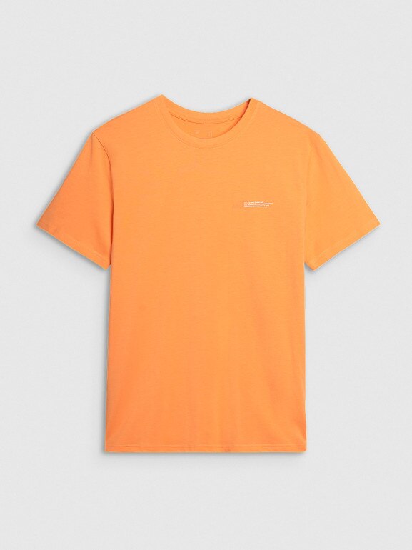 Męski t-shirt basic 4F 4FWSS25TTSHM2003 - pomarańczowy