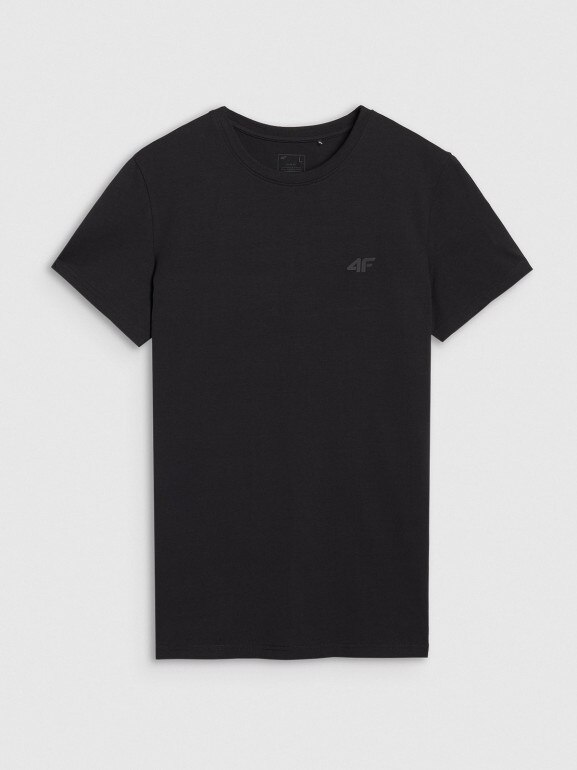 Męski t-shirt basic slim 4F 4FRMM00TTSHM3068 - czarny