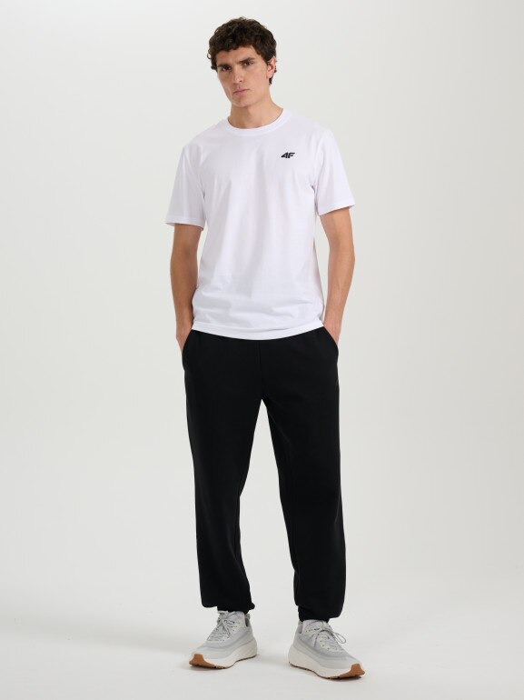 Męski t-shirt bez nadruku 4F 4FRMM00TTSHM3250 - biały