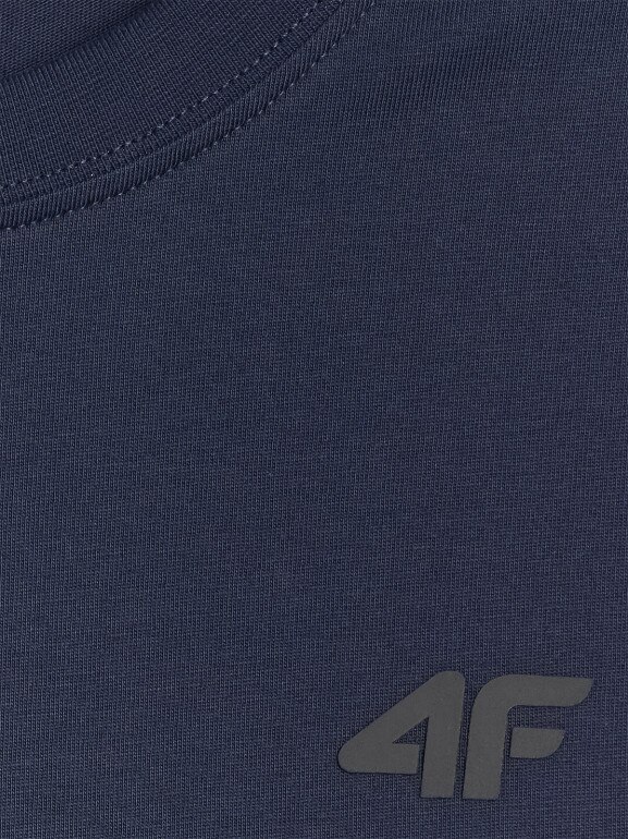 Męski t-shirt bez nadruku 4F 4FRMM00TTSHM3250 - granatowy