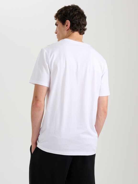 Męski t-shirt bez nadruku 4F 4FRMM00TTSHM3250 - biały