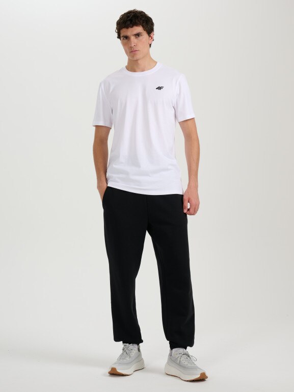 Męski t-shirt bez nadruku 4F 4FRMM00TTSHM3250 - biały