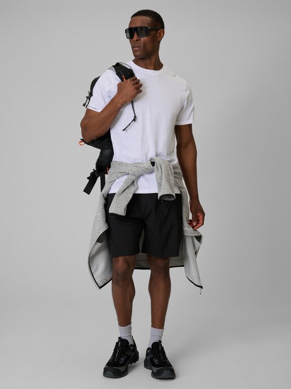 Męski t-shirt bez nadruku 4F 4FWSS26TTSHM3322 - biały