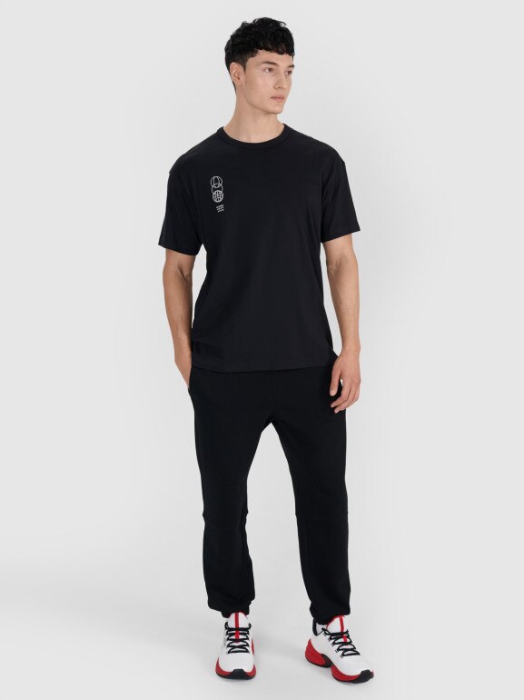 Męski t-shirt oversize 4F 4FRSS25TTSHM2652 - czarny