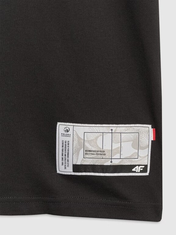Męski t-shirt z nadrukiem 4F 4FRAW25TTSHM3237 - czarny
