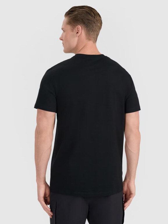 Męski t-shirt z nadrukiem 4F 4FRAW25TTSHM3311 - czarny