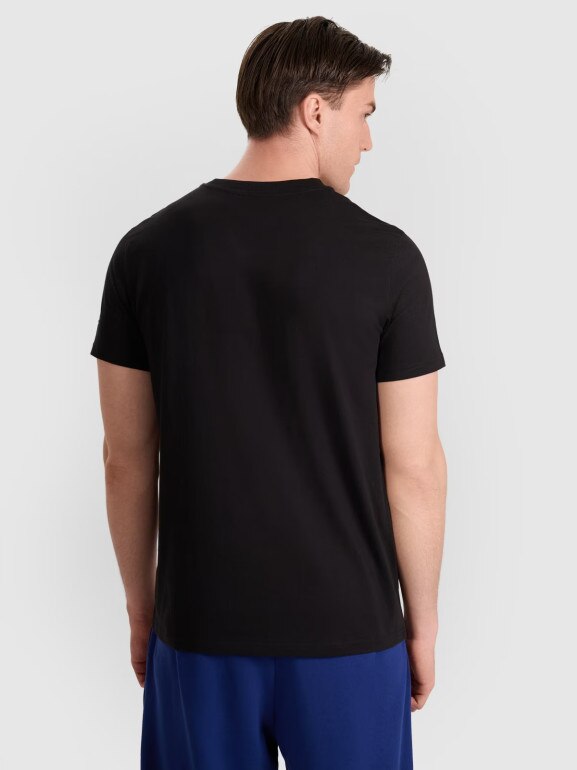 Męski t-shirt z nadrukiem 4F 4FRAW25TTSHM3318 - czarny