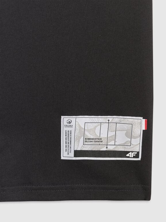 Męski t-shirt z nadrukiem 4F 4FRAW25TTSHM3319 - czarny