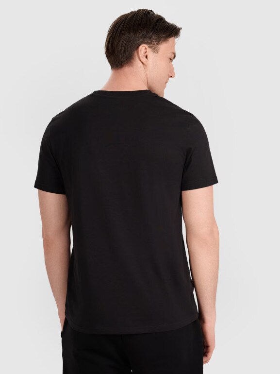 Męski t-shirt z nadrukiem 4F 4FRAW25TTSHM3319 - czarny
