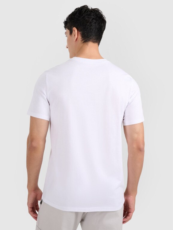 Męski t-shirt z nadrukiem 4F 4FRMM00TTSHM3251 - biały