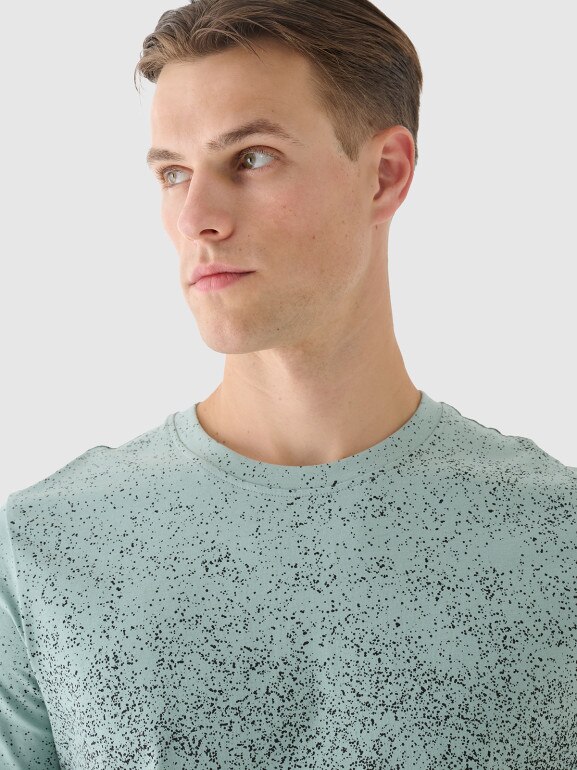 Męski t-shirt z nadrukiem 4F 4FRSS24TTSHM2538 - czarny