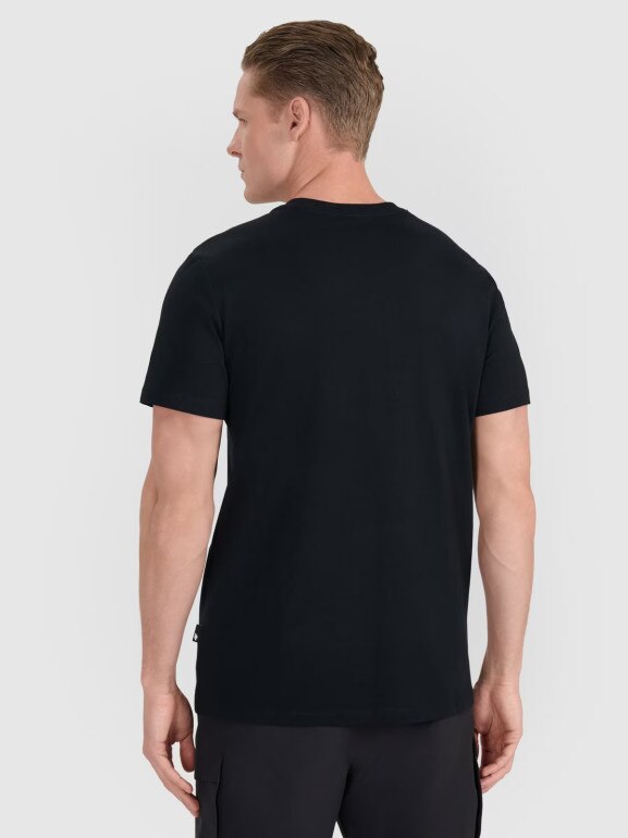 Męski t-shirt z nadrukiem 4F 4FRSS25TTSHM2851 - czarny