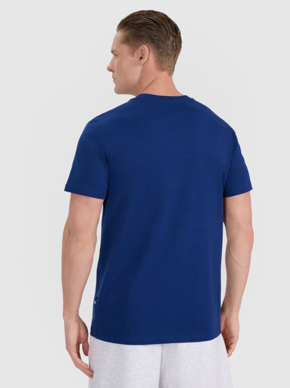 Męski t-shirt z nadrukiem 4F 4FRSS25TTSHM2851 - granatowy 