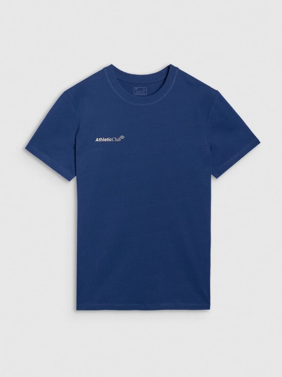 Męski t-shirt z nadrukiem 4F 4FRSS25TTSHM2853 - granatowy