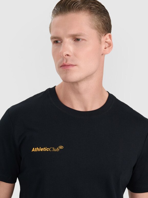Męski t-shirt z nadrukiem 4F 4FRSS25TTSHM2853 - czarny