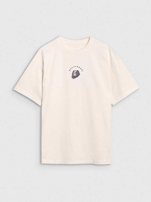 Męski t-shirt z nadrukiem 4F 4FRSS25TTSHM2981 - biały