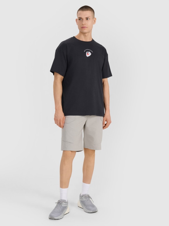 Męski t-shirt z nadrukiem 4F 4FRSS25TTSHM2981 - czarny