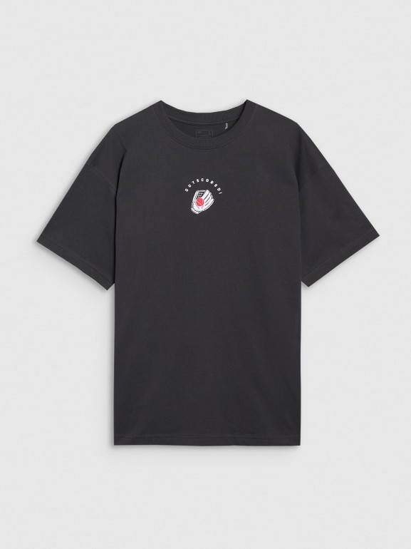 Męski t-shirt z nadrukiem 4F 4FRSS25TTSHM2981 - czarny