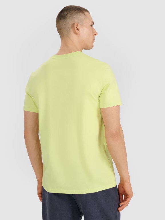 Męski t-shirt z nadrukiem 4F 4FRSS25TTSHM2995 - zielony