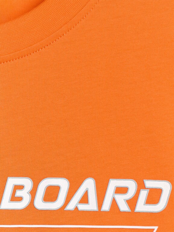 Męski t-shirt z nadrukiem 4F 4FRSS25TTSHM3155 - pomarańczowy